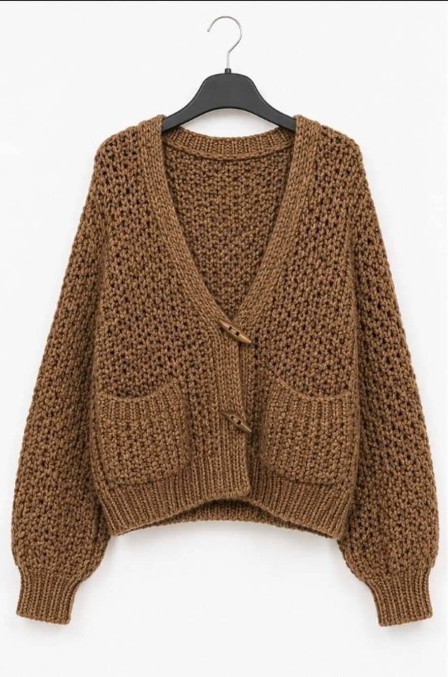 Fab'rik chunky-knit cardigan Toggle Closures Large Excellent Soft Oversized B7 - Picture 3 of 7